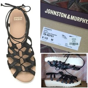 Johnston & Murphy Black Chastity Sandals